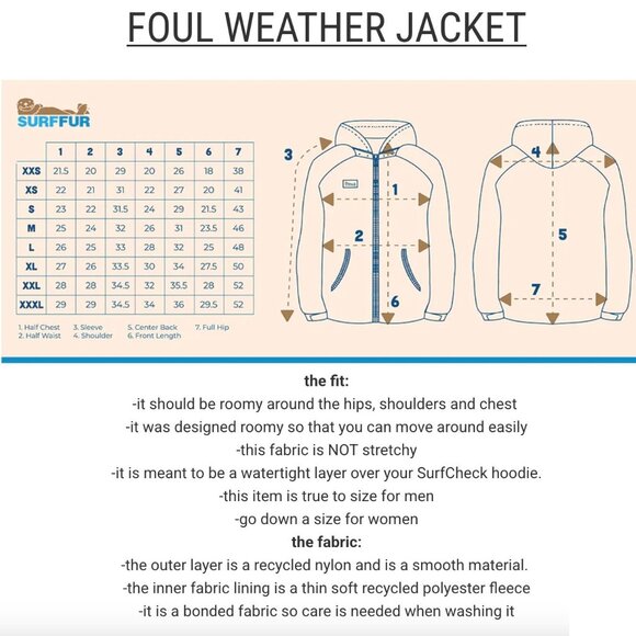SURF-FUR Foul Weather Jacket Mens Size M - Picture 11 of 12